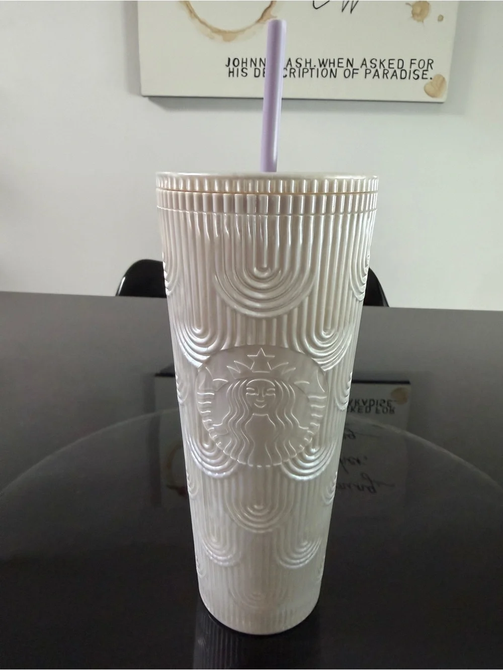 NWT Starbucks Venti White Pearlescent Mermaid Scales Cold Cup
